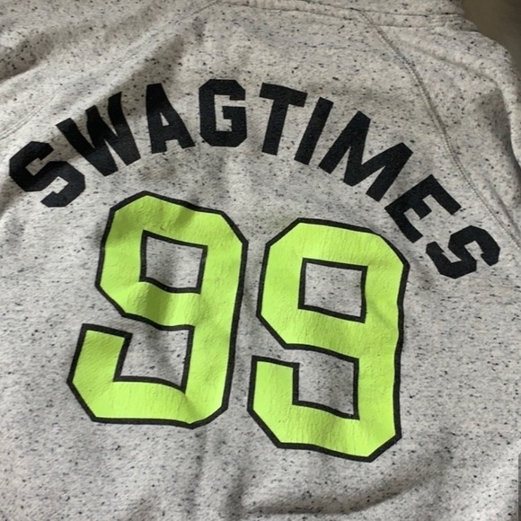 Divided H&M Hooded Grey neon Swagger Sweatshirt large - Picture 7 of 7